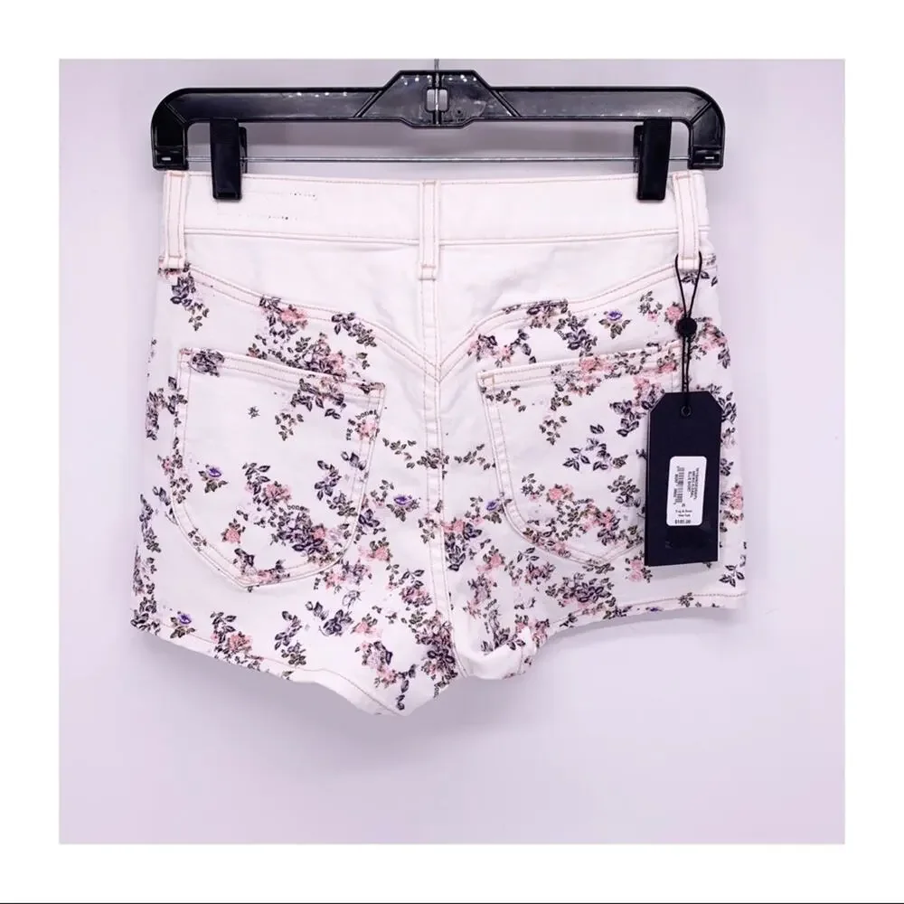 NEW Rag & Bone Ellie Floral Print High Rise Shorts Womens Size 25